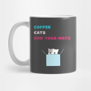 Coffee cats and yoga mats funny yoga and cat drawing Mug